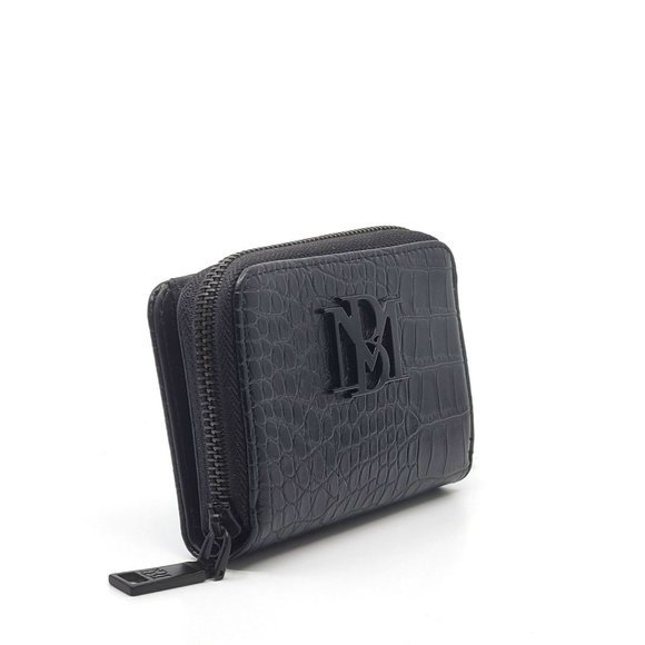 NWOT Badgley Mischka Black Mini Vegan Croc Leather Wallet $60.00 - Picture 2 of 5